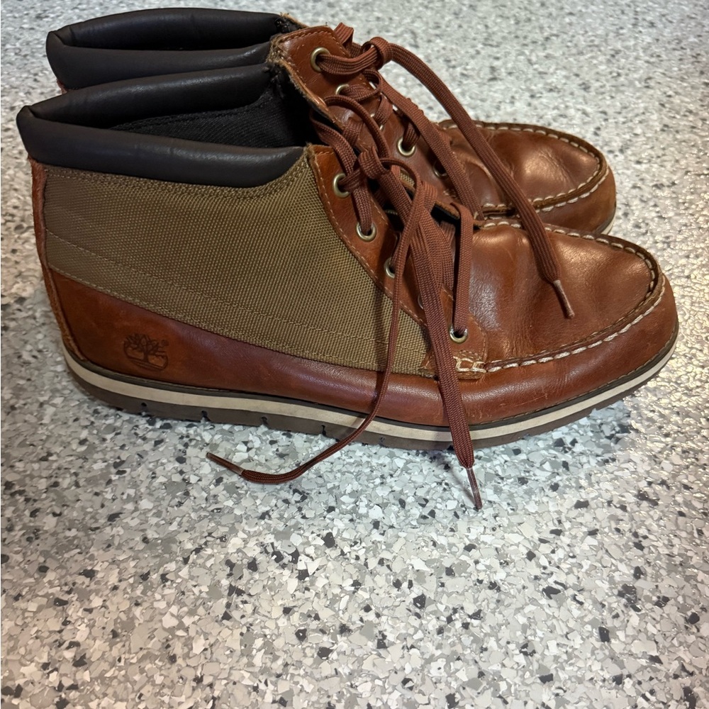 Men’s Timberland Brown Leather Boots sensor flex earthkeepers padded collar